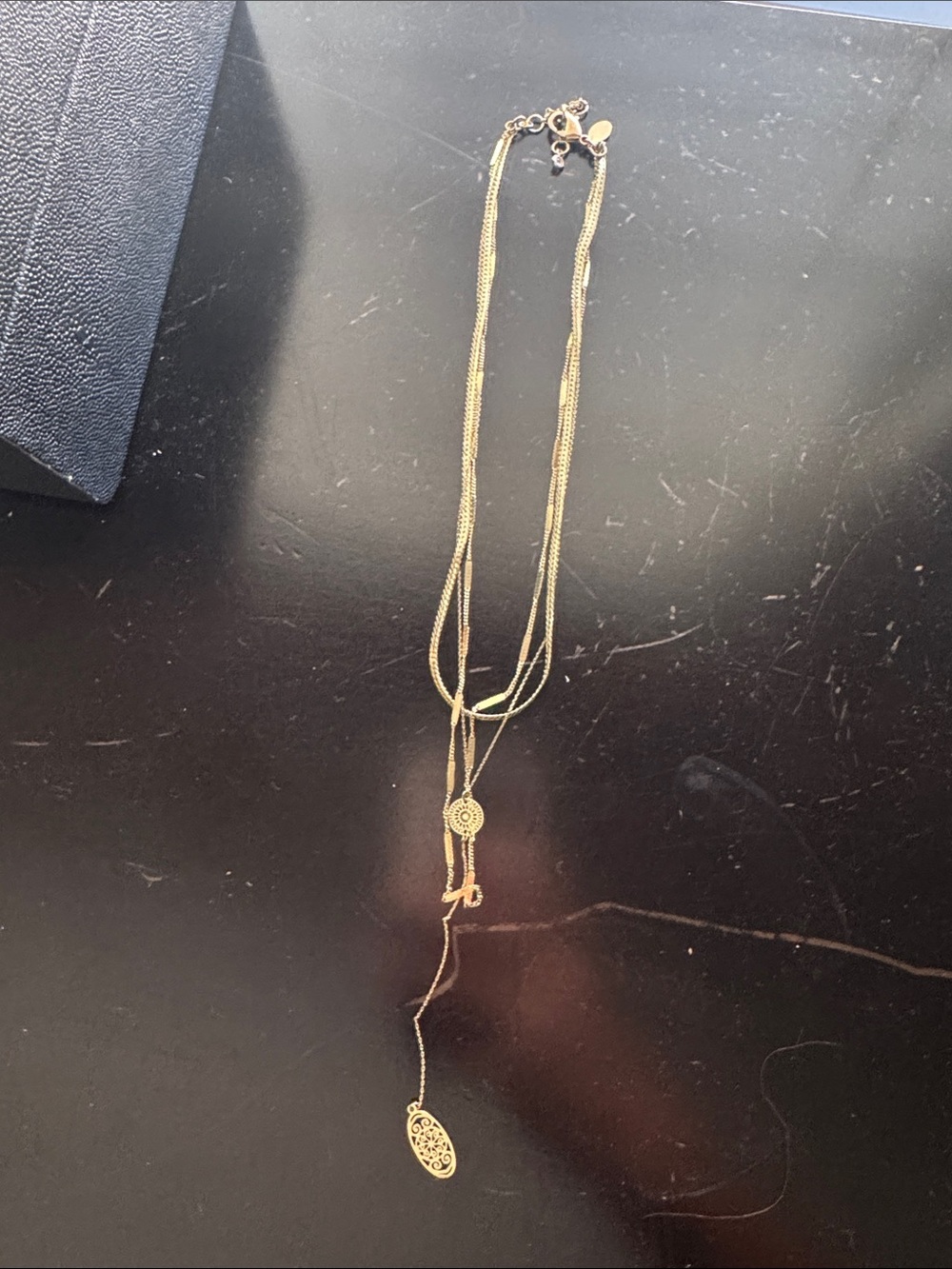 Gold Multi-Layer Pendant Necklace - Elegant Women Jewelry